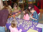 Guests picking through fossils at MacKenzies table