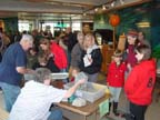 Kids screening for shark teeth at NARGs demonstration table