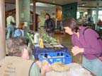 Steven talking with guest about Oregon ammonites