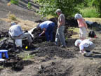 MacKenzie getting a closer view of the peat