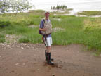 Aaron on the shore of the Columbia River