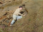 Andy rescuing a gastropod