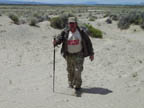 Steven heading back to the truck on the last day of the trip