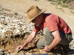 Bill digging for Bridge Creek Flora from the John Day Formation